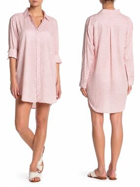 Onia Marie Shirtdress in Spanish Red Size XS REVOLVE